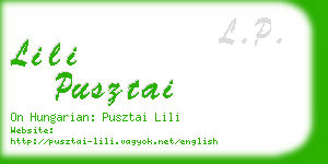 lili pusztai business card